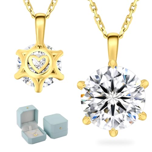 Moissanite Diamond Pendant Necklace 14K