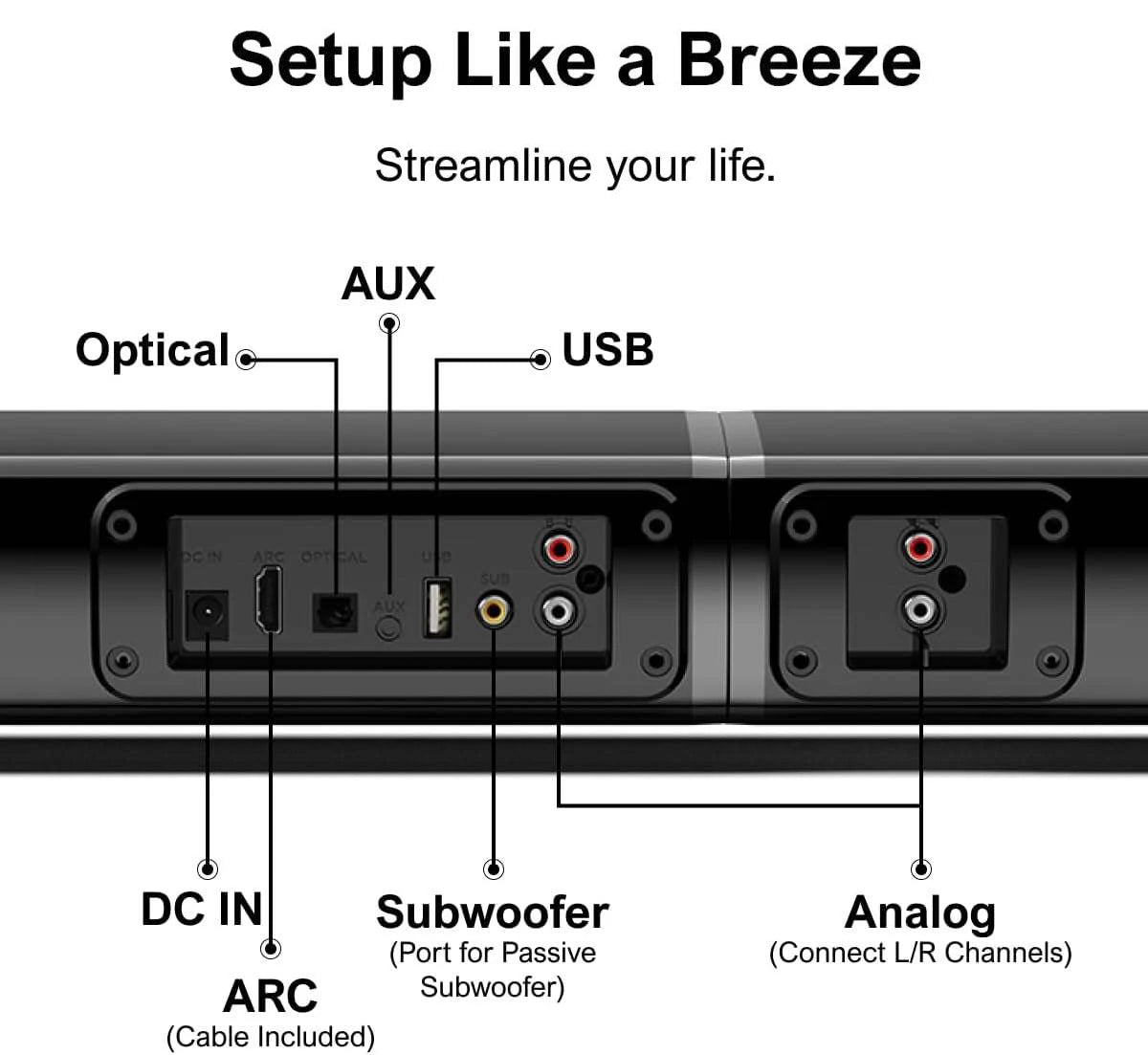 Detachable Home Theater Soundbar Subwoofer